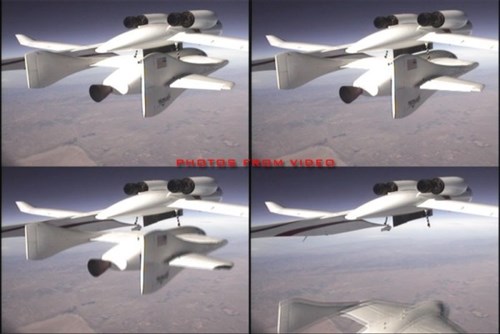 A few stills of the drop sequence video. (permission to use picture from Kaye LeFebvre of Scaled Composites)